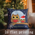 Axyaa Santa & Owl Pattern Christmas Cushion Cover - Festive Home Decor for Sofa & Bedroom
