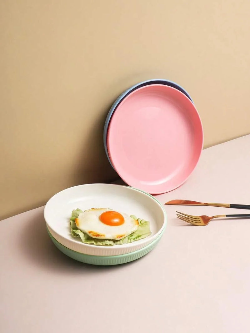 Axyaa Plastic Dinner & Dessert Plates, Reusable, Microwave & Dishwasher Safe