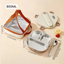 Axyaa Capybara Stainless Steel Bento Lunch Box 3/4 Grids - Cute & Portable