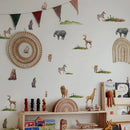 Nordic Cartoon Animals Wall Sticker Set by Axyaa for Kids Room and Nursery