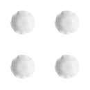 Axyaa French Ruffled Ceramic Deep Plate | Elegant White 3D Relief Design