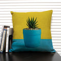 Axyaa Cactus Pineapple Pattern Cushion Cover 45x45 Linen Pillowcase
