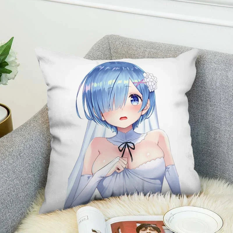 Axyaa 45x45 Cushions Covers for Bed Pillows, Sofa Anime Body Home Decor