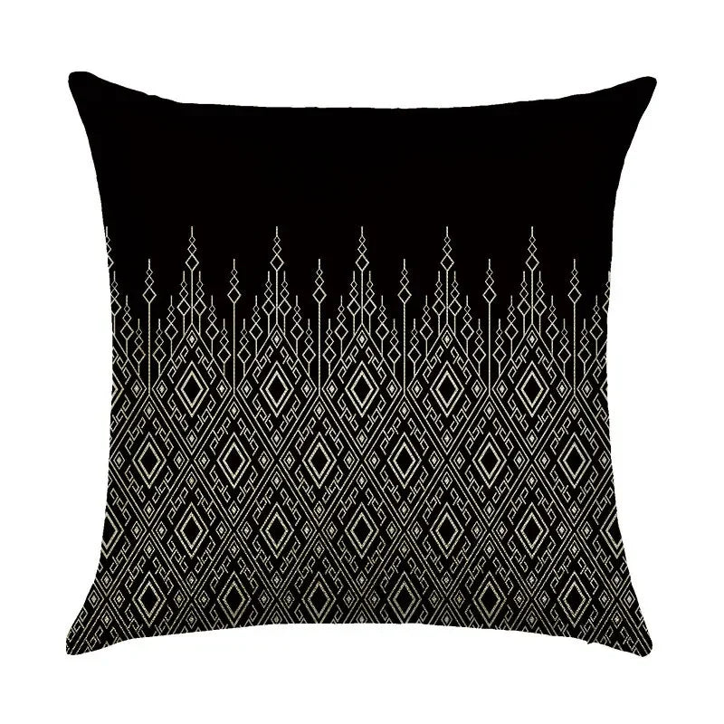 Axyaa Abstract Geometry Linen Pillowcase 45*45cm Square Home Sofa Decor Cover