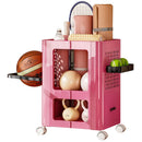 Axyaa Yoga Mat Storage Basket Wheel Rack Home Organizer Fitness Trolley