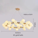 Axyaa White Glass Ball Black Gold Chandelier Bubble Hanging Lights