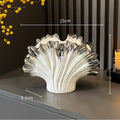 Axyaa Gradient Silver Shell Vase Leaf Shape Home Decor Vase