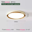Axyaa Walnut Ceiling Lights: Retro Wood Grain LED Lamp for Bedroom Study Room