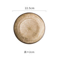 Axyaa Ceramic Shallow Plates Set for Molecular Cuisine Display and Steak - Retro Kiln Style