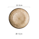 Axyaa Ceramic Shallow Plates Set for Molecular Cuisine Display and Steak - Retro Kiln Style