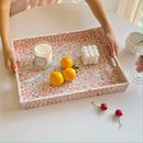 Axya Pink Mother-of-Pearl Seashell Tray: Handmade Fruit Basket Organizer
