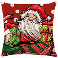 Axyaa Christmas Party Santa Dwarf Print Pillow Cover