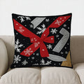 Axyaa Snowflake & Ribbon Pillow Cover - Sofa, Bedroom, Car Cushion Cover