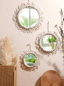 Handwoven Macrame Mirror Wall Hanging by Axyaa - Boho Nordic Decor for Home & Living Spaces