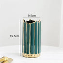 Axyaa Gilded Ceramic Vase for Flowers Desk Decoration - Nordic Home Decor