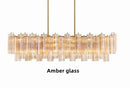 Axyaa Gold Silver Glass Tube Chandelier - Elegant Pendant Light for Dining Room
