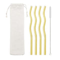 Axyaa Eco-Friendly Glass Straws - Colorful, High-Quality, Set of 6