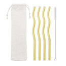 Axyaa Eco-Friendly Glass Straws - Colorful, High-Quality, Set of 6