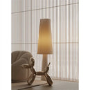 Axyaa Light Cream Fabric LED Floor Lamp for Home Decor