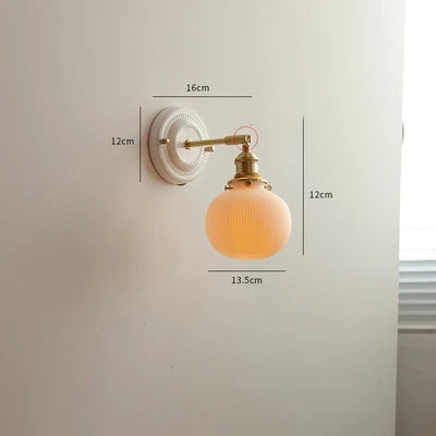 Axyaa White Ceramic Wall Lamp Modern Nordic Japanese Style LED Lighting