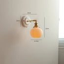 Axyaa Ceramic LED Wall Sconce with Knob Switch, Nordic Modern Style for Bedroom and Bathroom