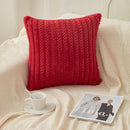 Axyaa Striped Faux Rabbit Fur Pillowcase Cojines - Modern Nordic Solid Color