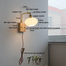 Axyaa LED Wall Light Mirror Ceramic Glass Wood Decor Home Lighting