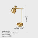 Axyaa Copper LED Table Lamp Black Brass Desk Light Simple Creative Decor