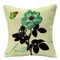 Axyaa Floral Linen Cushion Cover 45*45cm for Home Decor