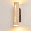 Axyaa Vintage LED Wall Sconce Yellow Travertine Wabi Sabi Bedside Lamps