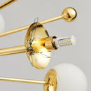 Axyaa Gold Glass Pendant Chandelier - Modern Hanging Light for Home Decor