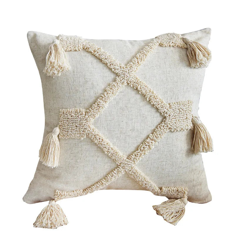 Tufted Rainbow Cushion Cover for Home Decor Axyaa Brand