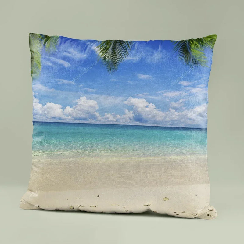 Blue Ocean Seascape Pillow Cover for Home Sofa Decor with Axyaa Brand