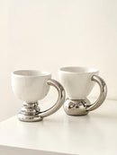 Axya Tall Ceramic Coffee Mug Set for Home, Photography Props, Luxury Drinkware