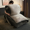 Axyaa Black Gold Milk Fleece Solid Color Quilt Cover - Single Piece, Winter Thickened, Warm