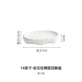Axyaa Rock Oval Plate White Porcelain Dining Tableware