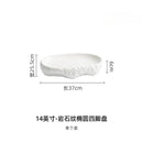 Axyaa Rock Oval Plate White Porcelain Dining Tableware
