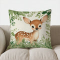 Axyaa Bear & Leaves Pillow Cover - Sofa Bedroom Car Decor Home Cotton Pillow Case