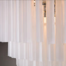 Axyaa Modern White Frosted Glass Large Round Chandelier
