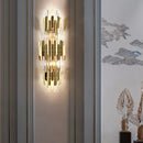 Axyaa Luxury Gold Crystal LED Wall Lamp for Elegant Home Lighting