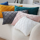 Axyaa White Velvet Cushion Cover - Soft Throw Pillowcase for Living Room Sofas