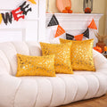Axyaa Gilded Pumpkin Halloween Pillowcase Set - Orange Festival Decor - Soft Throw Cushion Cover