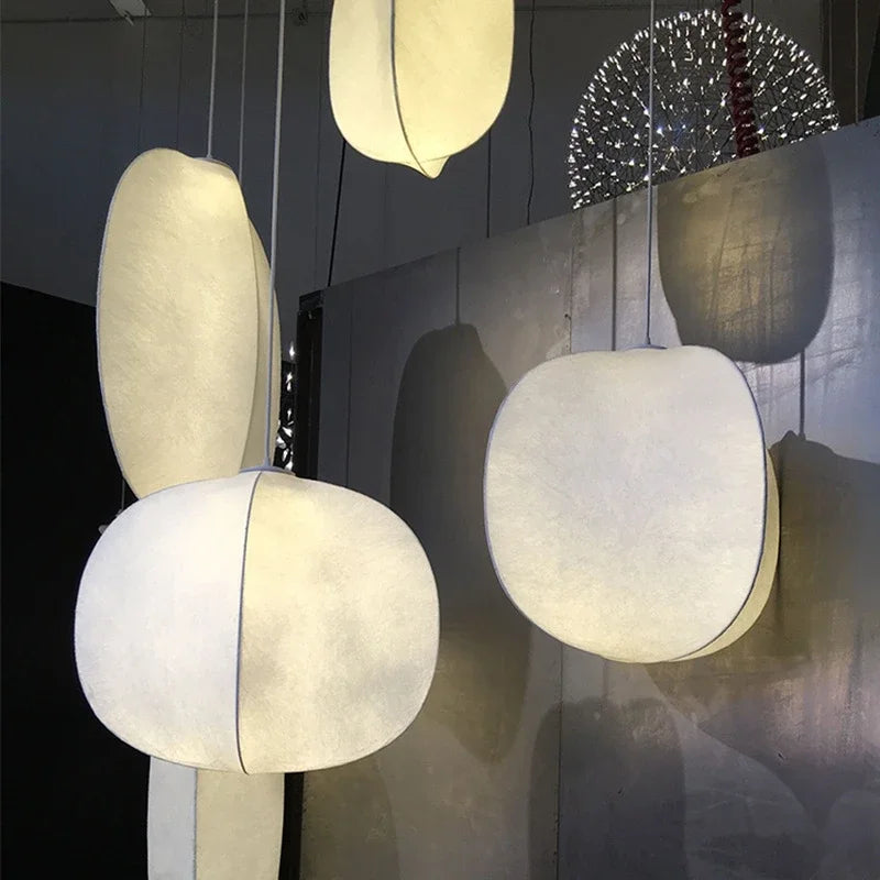 Axyaa Nordic Silk Pendant Lights Wabi Sabi Chandelier