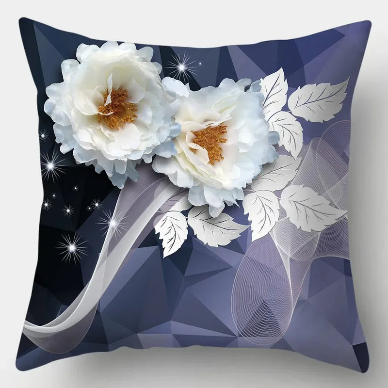Axyaa Retro Flowers Pillowcase 45cmX45cm Square Sofa Cushion Cover