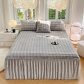 Axyaa Imitation Rabbit Velvet Fleece Bed Skirt - Winter Warm Mattress Cover
