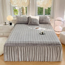 Axyaa Imitation Rabbit Velvet Fleece Bed Skirt - Winter Warm Mattress Cover