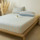 Axyaa Washed Cotton Lattice Bed Hat: Thickened Non-slip Fitted Sheet
