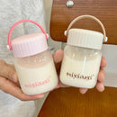 Axyaa 200ml Cute Glass Shaker Bottle for Coffee Juice Tea - Portable Kawaii Glass Cup