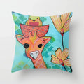 Axyaa Cute Animal Print Polyester Pillowcase for Bedroom Living Room 45x45cm