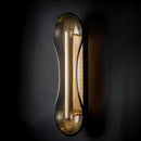 Axyaa Stainless Steel & Cognac Glass Wall Lamp: Nordic Luxury for Study and Corridor